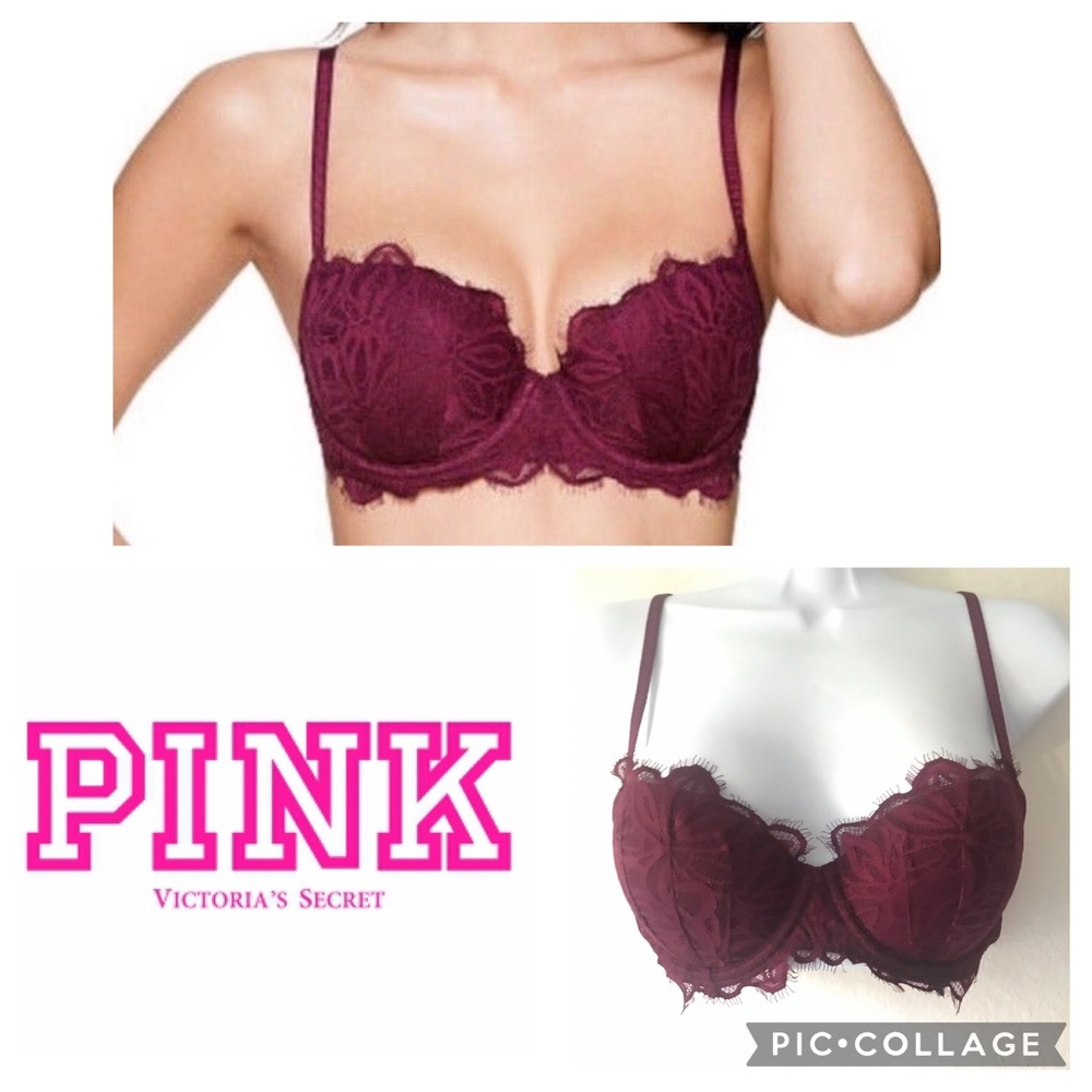 Pink VS 34B Date Push-Up Bra